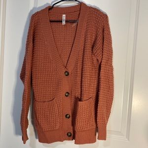 mauve oversized cardigan